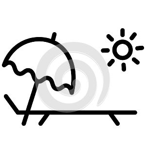 Sunbathe Isolated Vector icon that can be easily edit or modified.