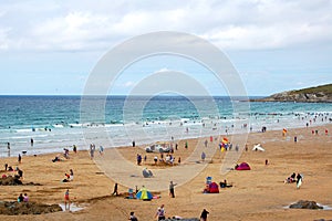 Sunbathers, Newquay beach, Cornwall