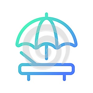 Sunbathing beach area pixel perfect gradient linear ui icon