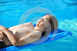 Sunbathing in Pool