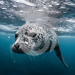 Sunbathing Weddell Seal in Antarctica