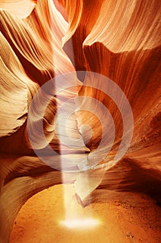 Sunbeam in antelope slot canyon