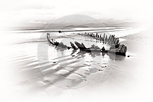 The Sunbeam ship wreck in BW