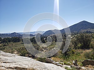 Sunbeam on summer high desert plain