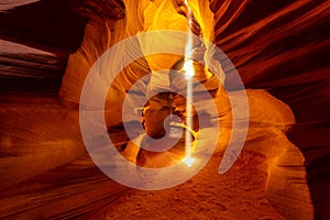 Sunbeam in Upper Antelope Canyon, Arizona, USA