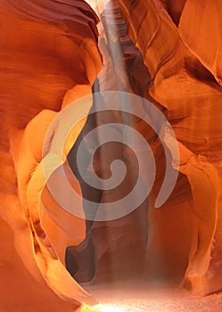 Sunbeam in Upper Antelope Canyon, in Page, Arizona.