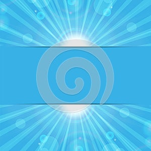 Sunbeams on a blue background