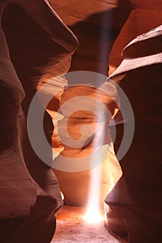 Sunbeams in cave. photo