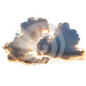 Sunbeams piercing through a dramatic grey and white cloud formation rays light