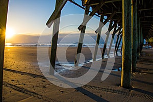 Sunbeams and Shadows under the Fishing Pier