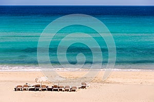 Sunbeds on the beach