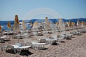 Sunbeds on Golden Cape, Croatia