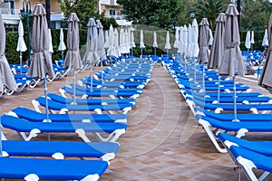 Sunbeds near the pool