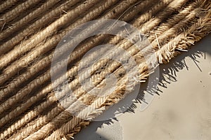 sunbleached doormat with traces of soil