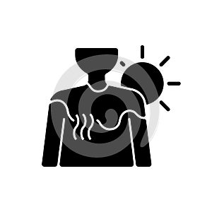 Sunburn black glyph icon