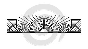 Sunburst Arch Geometric Pattern Abstract Design Vector, vector design Generative AI