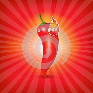 Sunburst Background With Red Hot Pepper