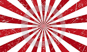 Sunburst background.Red sunbeam. Wallpaper with red sun burst. Backdrop for circus. Starburst with sunlight.Vector