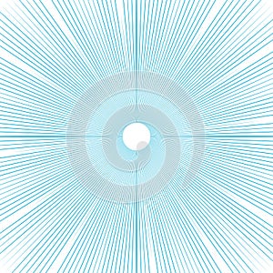 Sunburst background thin blue radial lines vector.