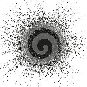 Sunburst Circle Shape Stippling Design. EPS 10