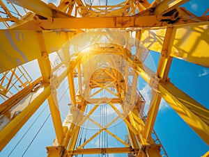 Sunburst through Crane Structure