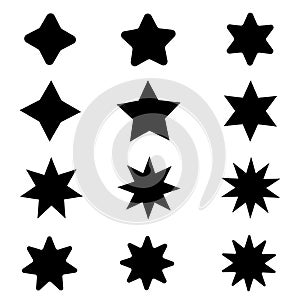 Sunburst icon vector set. Retro stars illustration sign collection. Price tag symbol. Star logo.