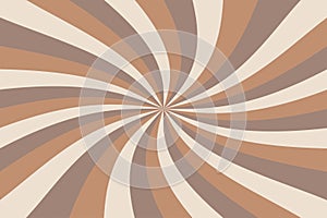 Sunburst line in style of 70s. Classic Vintage Retro Rays in earth tones Background