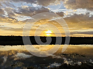 sunburst in the marsh