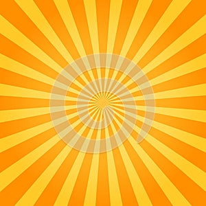 Sunburst orange background. Vector illustration.