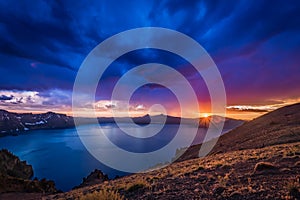 Sunburst Over Crater Lake