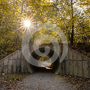 Sunburst Over Tunnel on Towpath