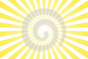 Sunburst retro sun rays yellow background. Abstract summer sunny. Vintage radial texture