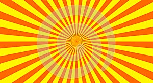 Sunburst sun rays in retro style. Retro comic book background. Vector illustration