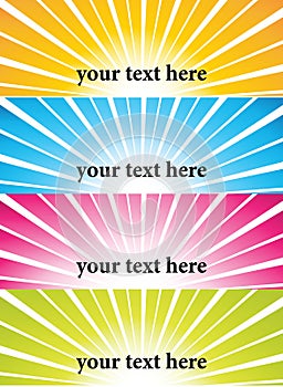 Sunburst vector banners