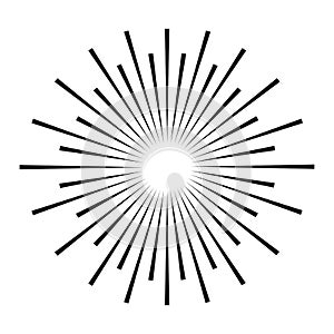 Sunburst vector black color line isolated