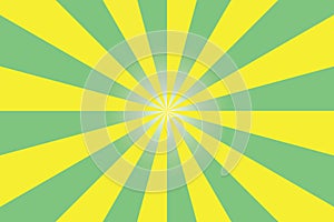 Sunburst vector with yellow rays and green radial gradient background. Rays and gradient can be edited