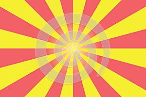 Sunburst vector with yellow rays and red radial gradient background. Rays and gradient can be edited