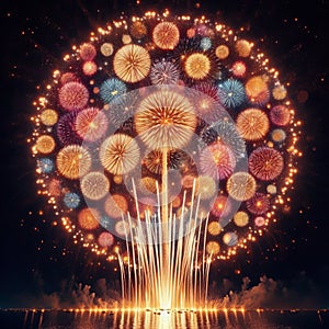 70 98. Sunburst vertical shells_ Large, spherical fire