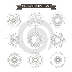 Sunburst vintage icons