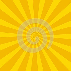 Sunburst with Yellow Pastel Color for Rays and Beams. Multi Tone Explosion with Texture, Depth and Perspective Lines