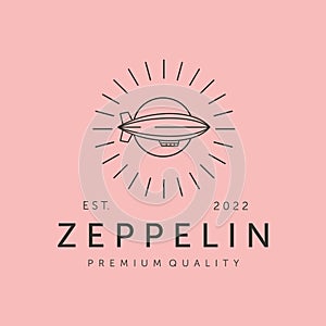 sunburst zeppelin premium line art