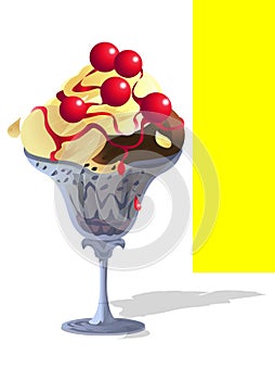 Sundae Ice-Cream with Cherry