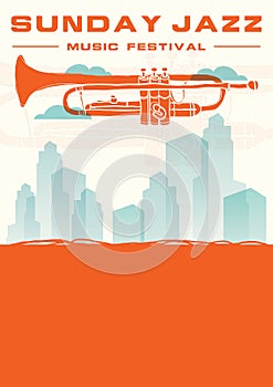 Sunday jazz music festival poster design.. Vector illustration decorative design