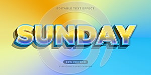 Sunday Morning Trendy editable text effect vector