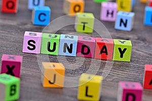 Sunday word on table