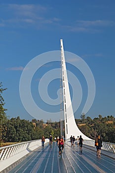 Sundial Bridge over the Sacramento River in Redding, California