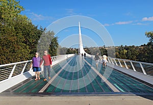 Sundial Bridge over the Sacramento River in Redding, California