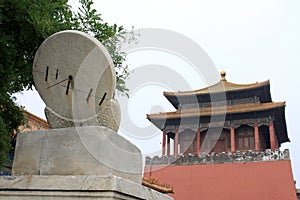 Sundial and chinese ancient architecture