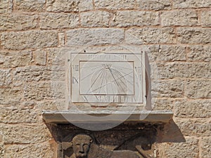 14:30 on a sundial from 1867. , on the Palace Bembo outer wall