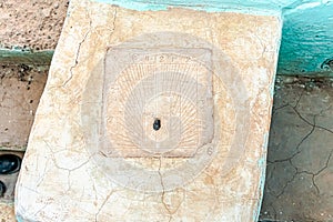 Sundial, the earliest type of timekeeping device.